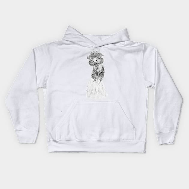 Endurance Emu Kids Hoodie by lindaursin